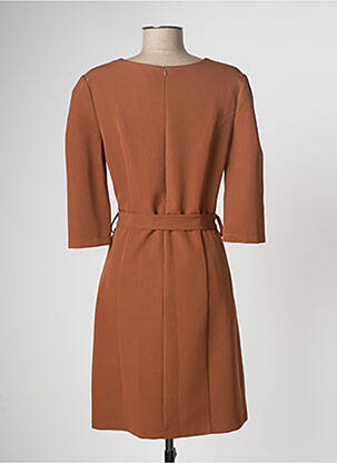 Rochie midi mâneci 3/4 mâneci 3/4 maro JODI MILLS femeie