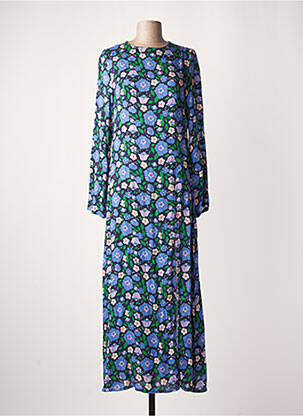 Rochie lungă mâneci lungi mâneci lungi albastru BIZANCE femeie