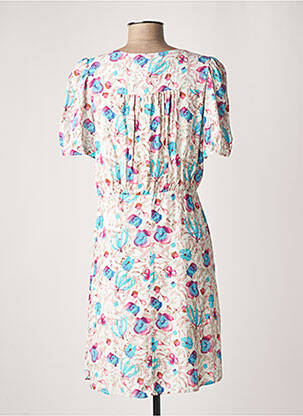 Rochie scurtă mâneci scurte mâneci scurte albastru ARTLOVE femeie