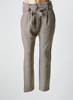 Pantalon drept talie înaltă talie înaltă maro LA PETITE ETOILE femeie
