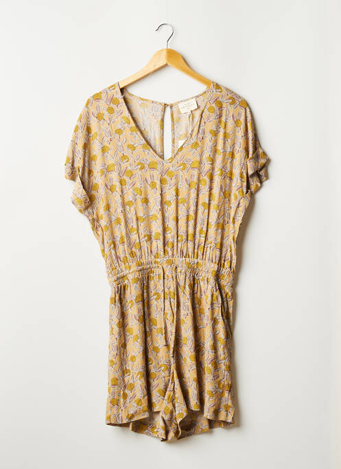 Salopetă scurtă închidere cu nasturi la spate mâneci scurte bej ARTLOVE femme