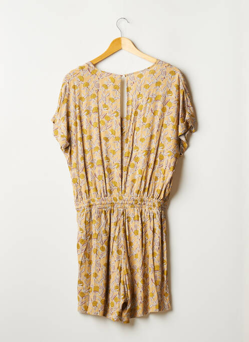 Salopetă scurtă închidere cu nasturi la spate mâneci scurte bej ARTLOVE femme