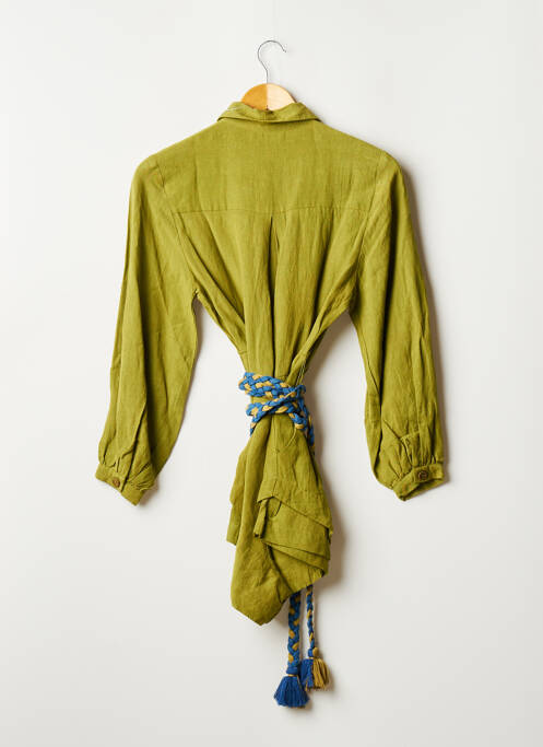 Salopetă scurtă buzunare mâneci lungi verde CHICOSOLEIL femme