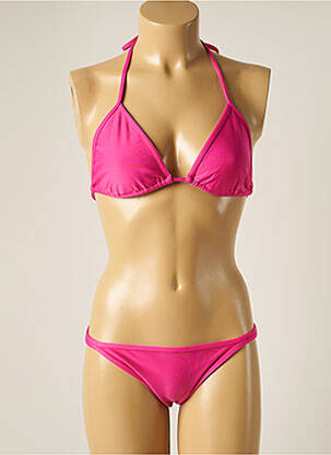 Costum de baie din două piese elasticitate top triunghiuri roz RIO DE SOL femeie
