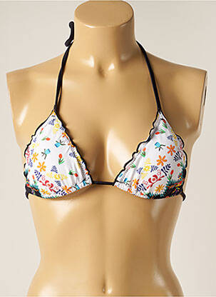 Sutien de costum de baie elasticitate top triunghiuri alb DESPI femeie