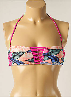 Sutien de costum de baie elasticitate top bentiță roz RIP CURL femeie