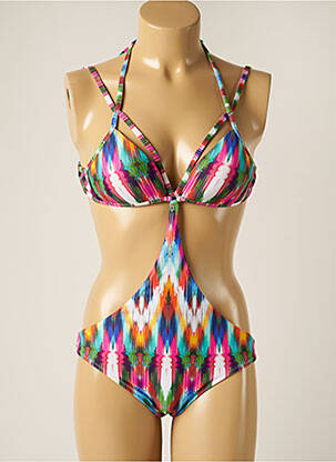 Costum de baie dintr-o singură piesă imprimeu fantezie top sutien modelat roz BLUEMAN femme