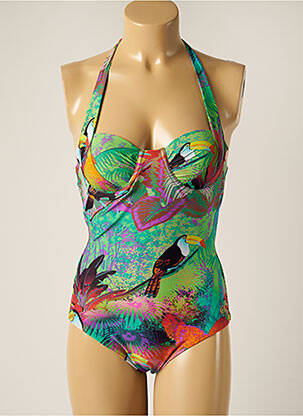 Costum de baie dintr-o singură piesă verde BLUEMAN femeie