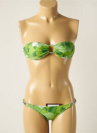 Costum de baie din două piese închidere cu legături de legat top sutien modelat verde RIO DE SOL femme