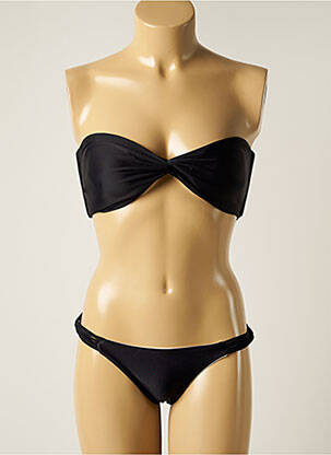 Costum de baie din două piese microfibre sutien balconet cu decolteu înalt negru BLUEMAN femeie