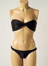 Costum de baie din două piese microfibre sutien balconet cu decolteu înalt negru BLUEMAN femme