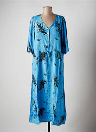Rochie lungă imprimeu floral mâneci 3/4 albastru KAFFE femme