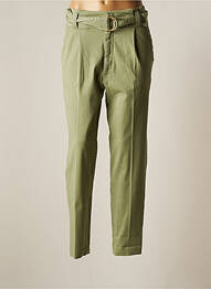 Pantalon drept croială morcov talie înaltă verde REIKO femeie