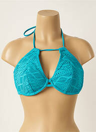 Sutien de costum de baie închidere cu legături de legat top triunghiuri albastru FREYA femme
