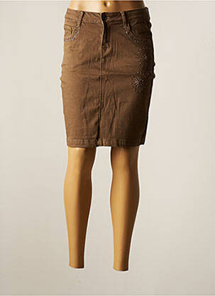 Fustă midi maro ZAC & ZOE femeie