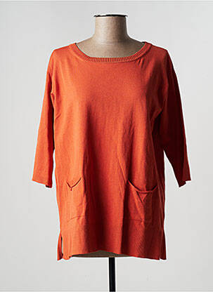 Pulover tunică elasticitate mâneci 3/4 portocaliu MARIA BELLENTANI femme