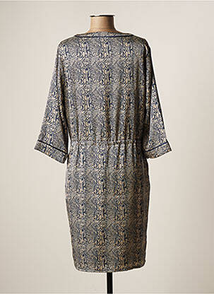Rochie midi mâneci 3/4 mâneci 3/4 albastru SIGNATURE femeie