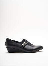Mocasini țesătură satinată toc plat până la 3 cm negru SWEDI femme