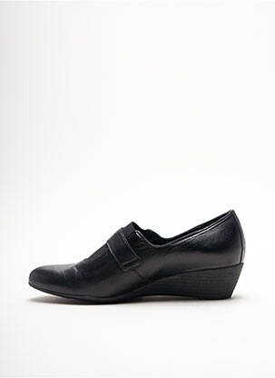 Mocasini țesătură satinată toc plat până la 3 cm negru SWEDI femeie