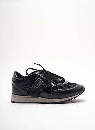 Adidași țesătură satinată toc plat până la 3 cm negru DL SPORT femeie