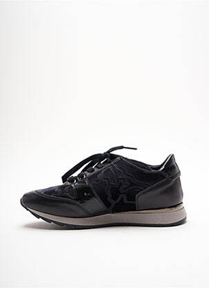 Adidași țesătură satinată toc plat până la 3 cm negru DL SPORT femeie