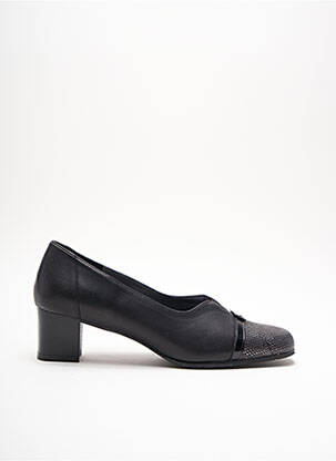 Mocasini pătrat toc de 4 la 6 cm negru ARTIKA SOFT femeie