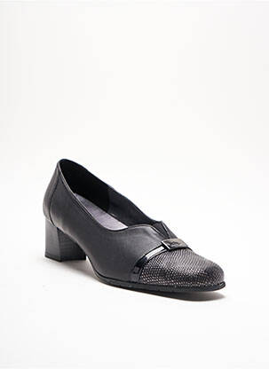 Mocasini pătrat toc de 4 la 6 cm negru ARTIKA SOFT femeie