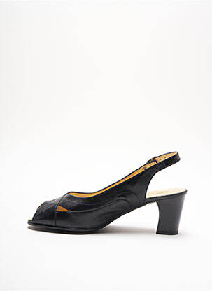 Sandale/pantofi decupați țesătură satinată toc de 4 la 6 cm negru PEDI GIRL femeie