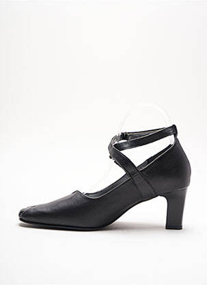Pantofi cu toc țesătură satinată toc de 4 la 6 cm negru ASHBY femeie