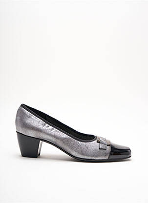 Pantofi cu toc cubanez toc de 4 la 6 cm gri INEA femeie