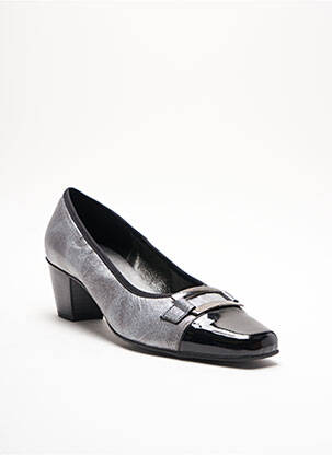 Pantofi cu toc cubanez toc de 4 la 6 cm gri INEA femeie