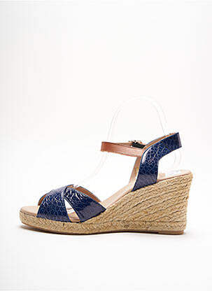 Espadrile țesătură satinată toc de 7 la 9 cm albastru CARMEN SAIZ femeie