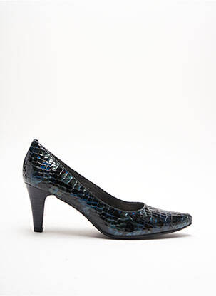Pantofi cu toc material neted toc de 7 la 9 cm albastru SWEET femeie