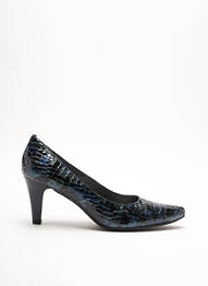 Pantofi cu toc material neted toc de 7 la 9 cm albastru SWEET femme