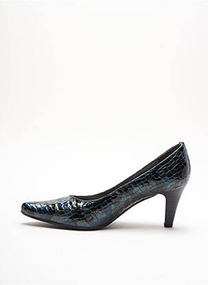 Pantofi cu toc material neted toc de 7 la 9 cm albastru SWEET femeie