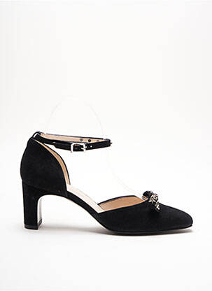Sandale/pantofi decupați țesătură satinată toc de 4 la 6 cm negru PETER KAISER femeie