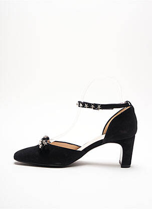 Sandale/pantofi decupați țesătură satinată toc de 4 la 6 cm negru PETER KAISER femeie