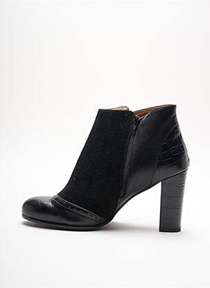 Botine/ghete țesătură satinată toc de 7 la 9 cm negru IPPON VINTAGE femeie