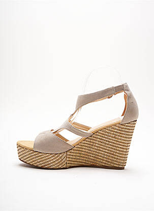 Espadrile nubuc toc de 7 la 9 cm bej UNISA femeie