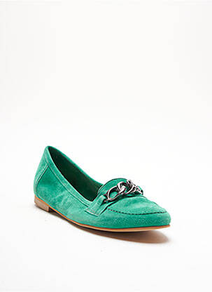 Mocasini chiquet toc plat până la 3 cm verde STEPHANE GONTARD femeie