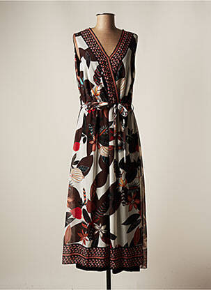 Rochie lungă imprimeu floral fără mâneci negru CHRISTINE LAURE femme