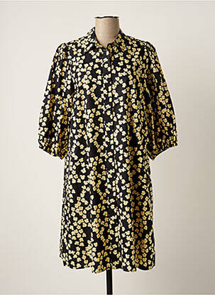 Rochie midi imprimeu floral mâneci 3/4 negru SECOND FEMALE femeie