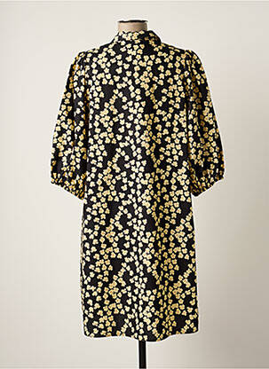 Rochie midi imprimeu floral mâneci 3/4 negru SECOND FEMALE femeie