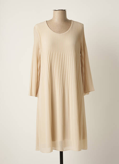 Rochie midi bej LAUREN VIDAL femeie