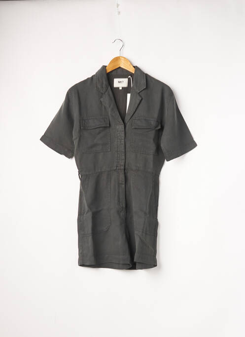 Salopetă scurtă țesătură poplin mâneci scurte gri MKT STUDIO femme