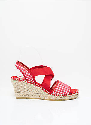 Espadrile țesătură pânză toc de 7 la 9 cm roșu LA MAISON DE L'ESPADRILLE femeie