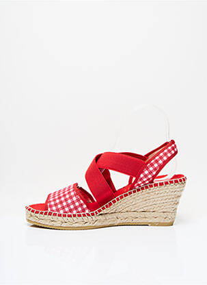 Espadrile țesătură pânză toc de 7 la 9 cm roșu LA MAISON DE L'ESPADRILLE femeie