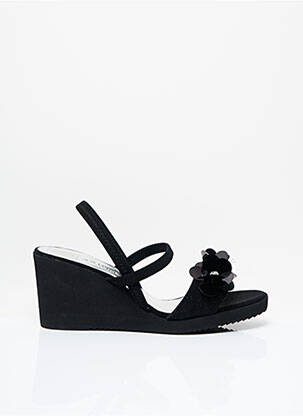 Sandale/pantofi decupați toc platformă toc de 4 la 6 cm negru AZUREE femeie