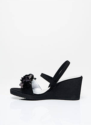 Sandale/pantofi decupați toc platformă toc de 4 la 6 cm negru AZUREE femeie