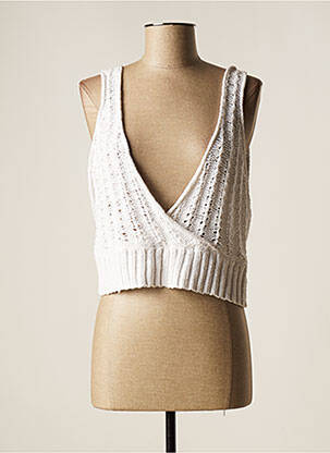 Pulover alb LAUREN VIDAL femeie